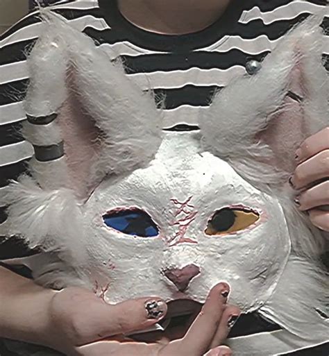 turkish angora therian mask  felt animal masks cat mask diy