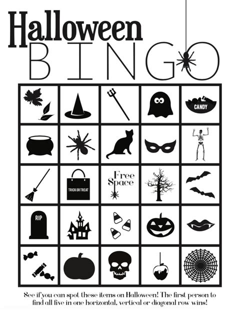 halloween bingo games  print