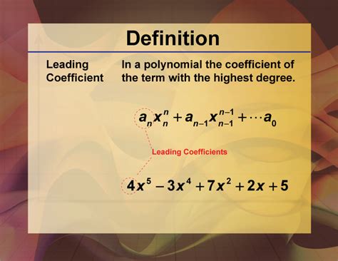 definition polynomial concepts leading coefficient mediamath