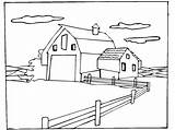 Farm Coloring Pages Scene Kids Sheets Dibujos Barn Farms Book Drawing Kindergarten Drawings sketch template