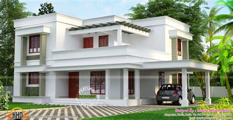 simple  beautiful flat roof house kerala home design  floor plans  dream houses