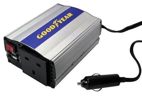 goodyear car converter power inverter dc  ac   pin plug   usb