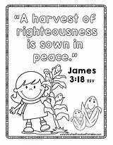 Bible Fall Harvest Printables Verse Coloring Sunday School Kids Thanksgiving Leaves Pages Christian Preschool Leaf Christianpreschoolprintables Peace Church Activities Lessons sketch template