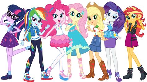 mlp equestria girls digital series full group pose    pony