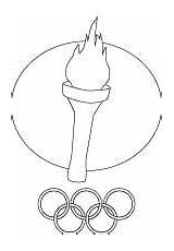 Olympic Torch Coloring Rings Pages sketch template