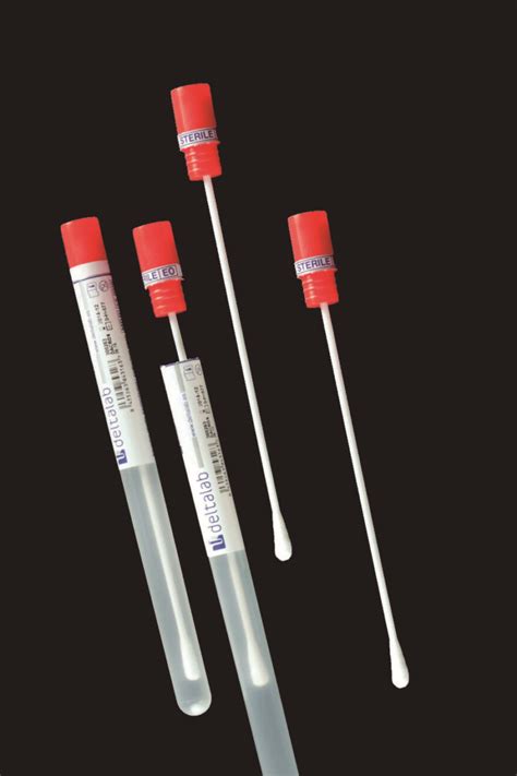 deltalab plain sterile swab in tube ps shaft with cotton tip