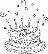 Birthday Coloring Pages Happy Cake Getcolorings Printable Color sketch template