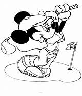 Coloring Mickey Pages Mouse Golf sketch template