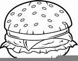 Clipart Burger Hamburger Outline Food Clip Fast Drawing Cliparts Bun Vector Cheeseburger Draw Zeichnung Color Burgers Google Para Pencil Library sketch template