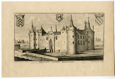 antique print helmond castle croes le roy bouttats  pictura antique prints