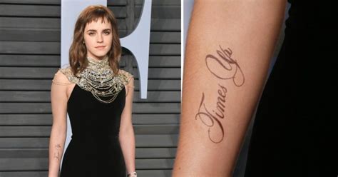 Emma Watson Debuts Time S Up Tattoo At Oscars 2018 But Spells It Wrong
