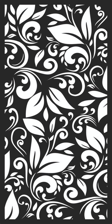 black  white pattern  leaves   bottom   ornate
