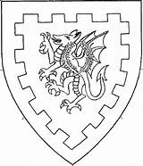 Ritter Drachen Wappen Ausmalbild Kostenlose Fur sketch template