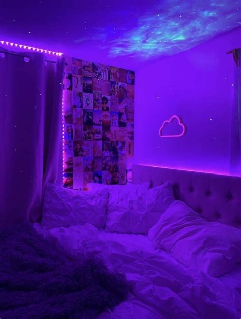 purple vibe aesthetic room in 2021 neon room room ideas bedroom