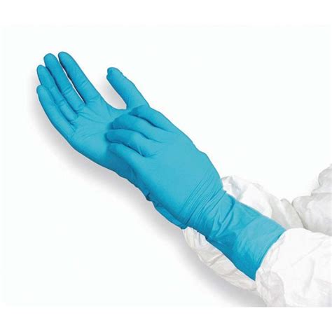 extra long teal nitrile powder  examination gloves