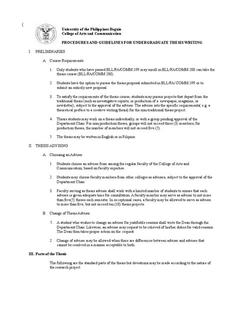 thesis guidelines  sample pages thesis  manual  writers