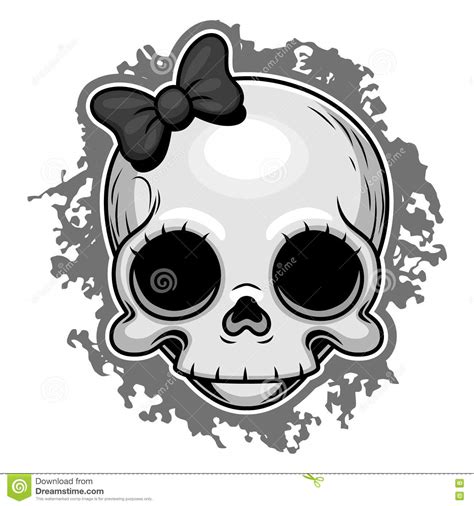 cute skull portrait stock vector illustration of skeleton