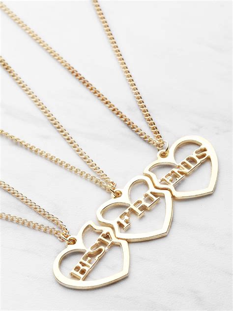 heart shaped friendship necklace pcs shein usa