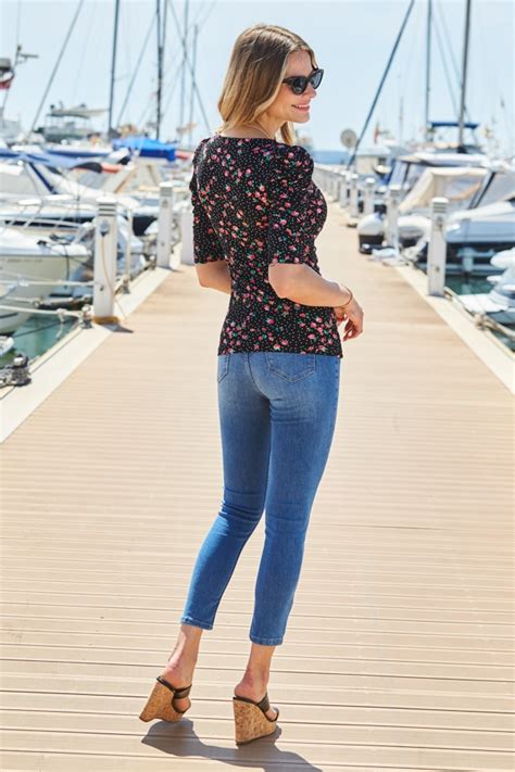 Blue Mid Rise Perfect Skinny Jeans