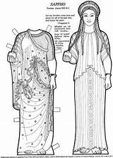 Coloring Paper Dolls Doll Greek Pages Women Ancient Sheets Great Books City States Colouring Adult Party Vintage People History Lineart sketch template