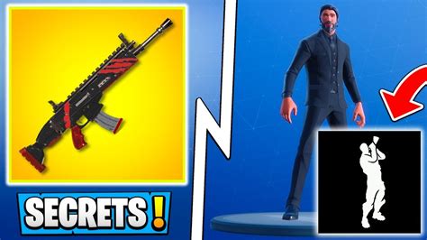 all fortnite 5 4 secrets weapon skins new emotes in game update youtube