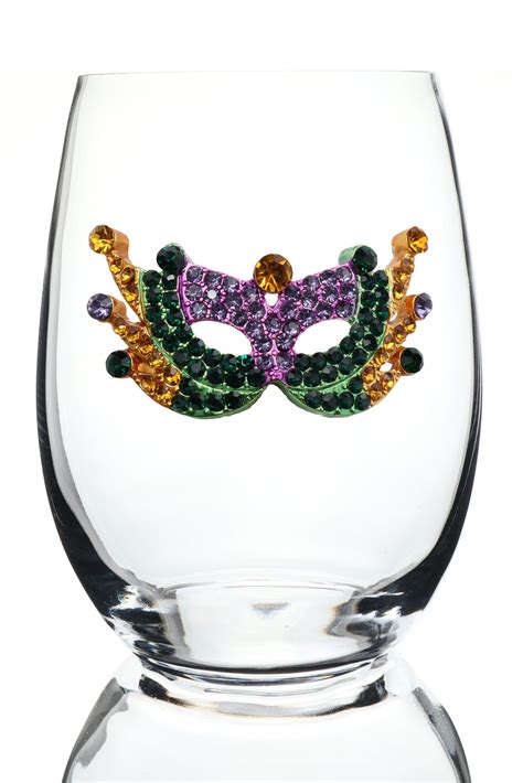 Jeweled Wine Glasses For Mardi Gras Celebrations The Queens Jewels