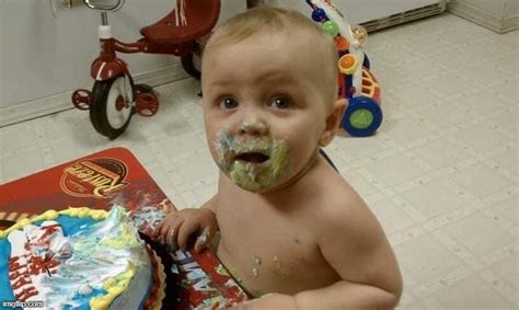 baby  caught eating cake imgflip