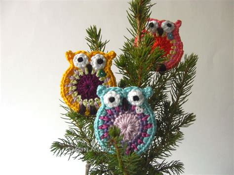 crochet owl applique pattern crochet colorful