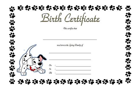 puppy birth certificate  printable qpuppiesi
