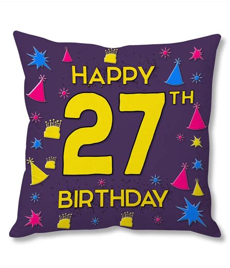 Phototsindia 27th Happy Birthday Cushion Cover Buy