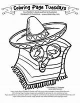 Coloring Pages Hispanic Mexican Mexico Sombrero Kids Culture Fiesta Month Mayo Color Printable Latino Heritage Dulemba Spanish Print Cinco Maracas sketch template