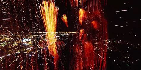 man flies drone  fireworks display results  stunning huffpost uk