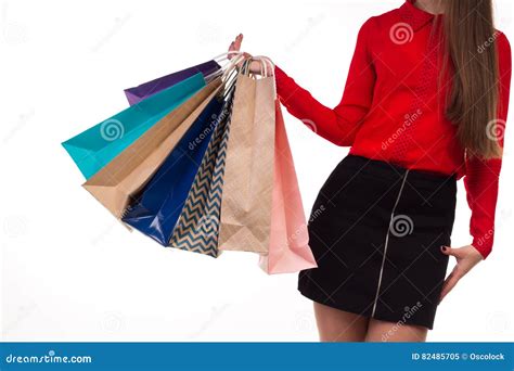 colorful  bright shopping packages hanging  female  ha stock image image  colorful