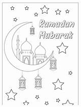 Raya Ramadan Mubarak Eid Mosque Selamat Aidilfitri sketch template