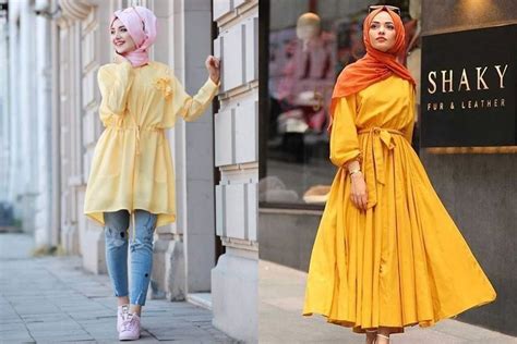 ootd warna hijab  cocok  baju kuning womantalk