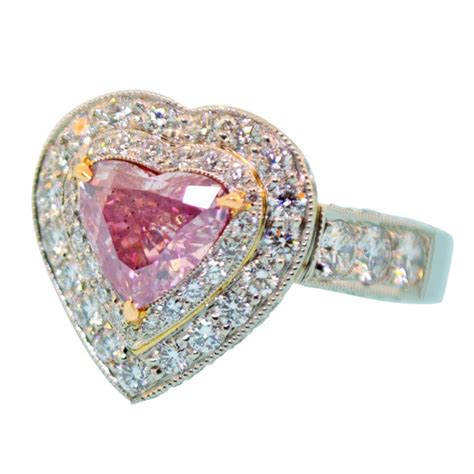 rare fancy intense pink diamond ring  stdibs rare pink diamond ring