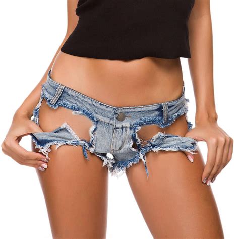 Ripped Women Sexy Jeans Shorts Summer Low Waist Denim Hollow Out Mini