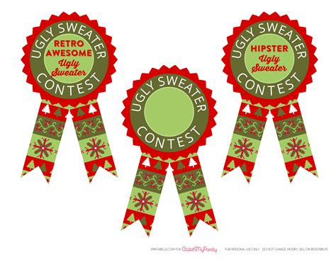 cool  ugly sweater party printables catch  party