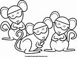 Clipart Mice Blind Three Nursery Clip Library Rhyme Cliparts Rhymes Book sketch template