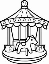 Carousel Coloring Pages Round Merry Go Drawing Para Colorear Cute Feria Epic Sheet Carrusel Lighted Color Carnival Printable Boys Horse sketch template