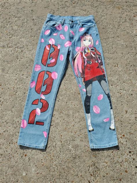 Custom Anime Jeans 002🌸 R Darlinginthefranxx