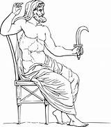 Greek Cronus God Mythology Clipart Clip Titan Sitting Chair sketch template