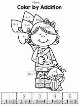 Addition Color Number Coloring Pages Kids sketch template