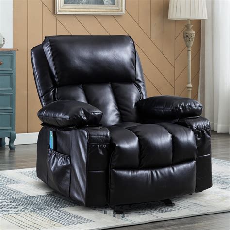 segmart massage recliner chairs  remote control pu leather ergonomic recliner chair