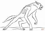 Coloring Pages Werewolf Evil Printable sketch template