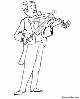 Coloring Violinist 52kb 860px sketch template