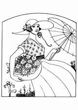 Vrouw Bloemen sketch template
