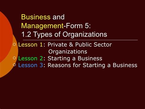 bm  types  organizations