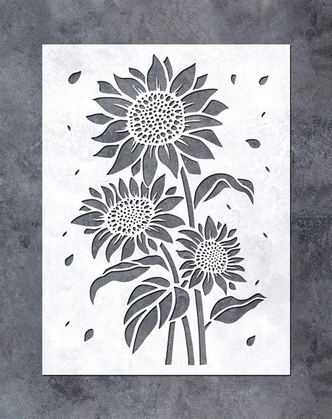 amazoncom gss designs sunflower stencil xinch sun flower