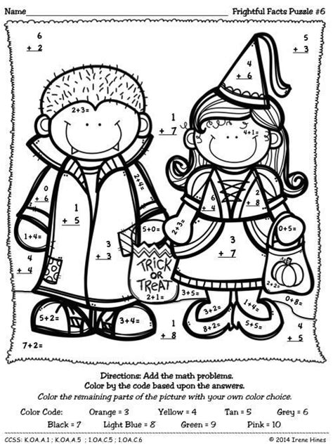 pin  kristan luneau  coloring pages  learning halloween math